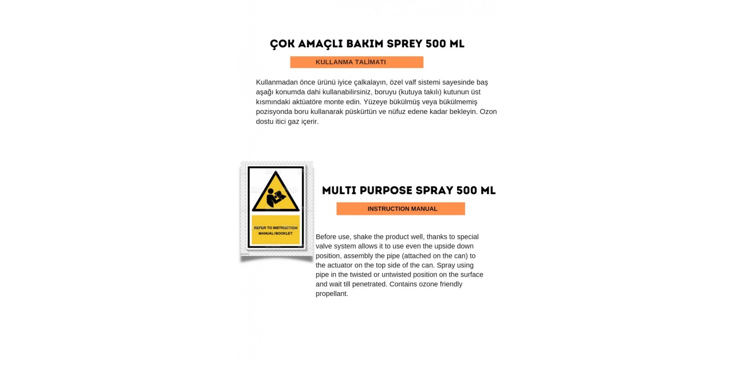 AEROFİX ÇOK AMAÇLI BAKIM SPREYİ (500 ML)